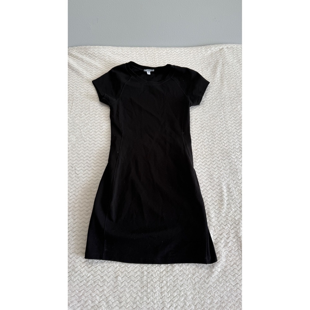 James Perse Standard Black Short Sleeve Mini Dress WHTP6407 Size 0